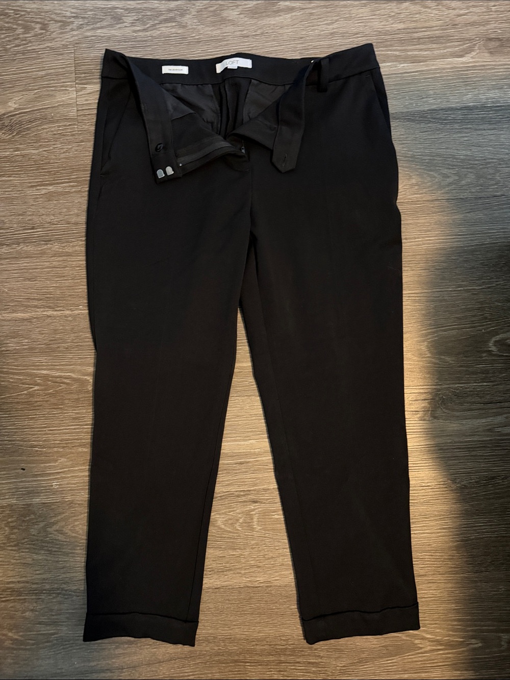Women's Loft Black Dress Pants The Devin Slim